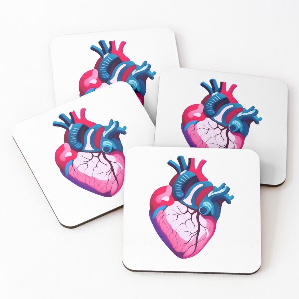 Item preview, Simple anatomy heart: red blues pinks designed and sold by EmeraldeaArt.