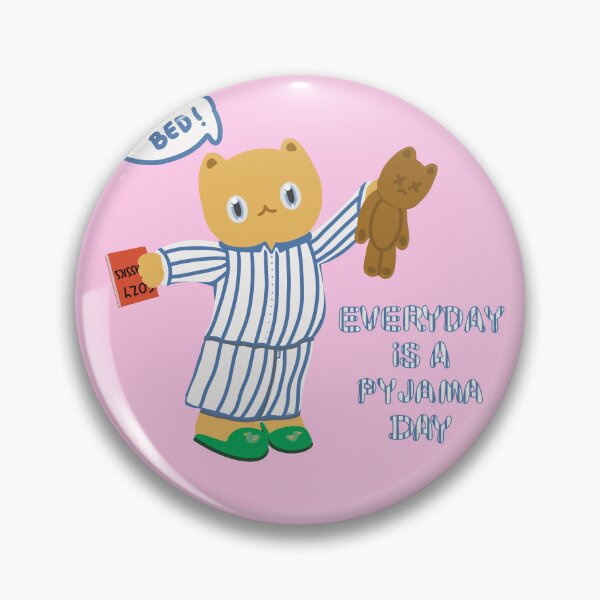 Item preview, Everyday is a pyjamas day, cute cat in pyjamas designed and sold by Catphonesoup.