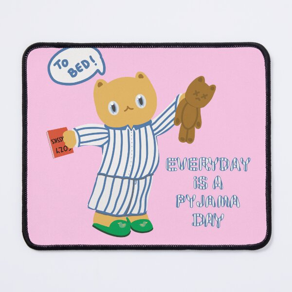 Item preview, Everyday is a pyjamas day, cute cat in pyjamas designed and sold by Catphonesoup.