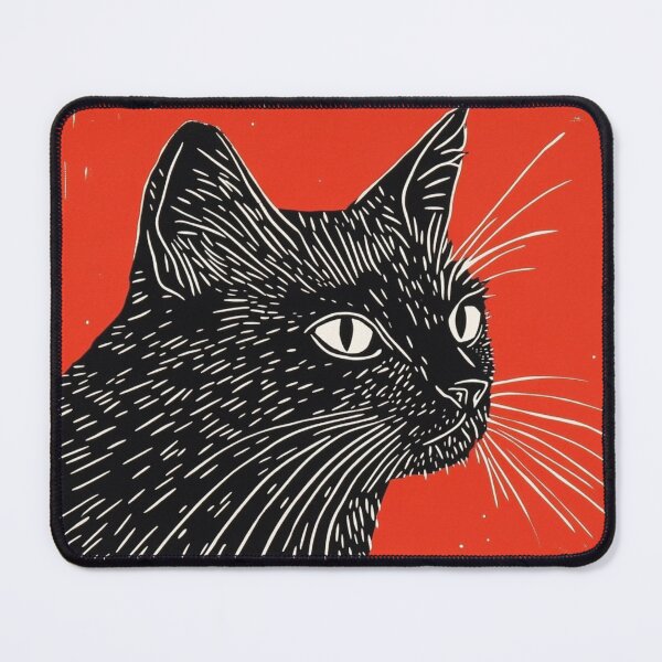 Item preview, Black Cat Lino Cut Style designed and sold by HardysHouse.