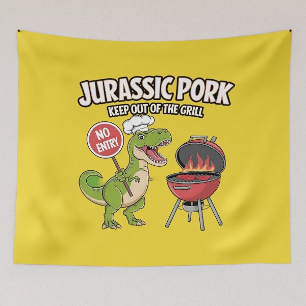 Item preview, Jurassic Pork - BBQ Humor Design designed and sold by PosiPrints.