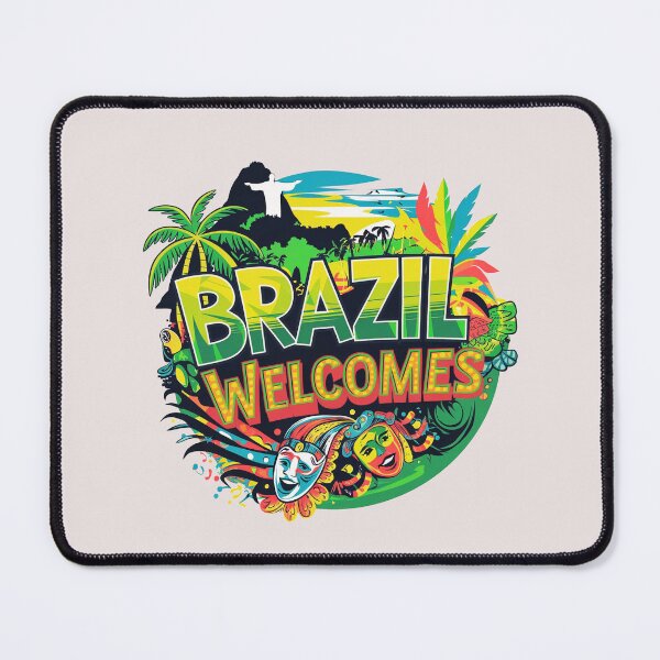 Item preview, Brazil Welcomes Flag Map carnival designed and sold by AnimalsDH305.