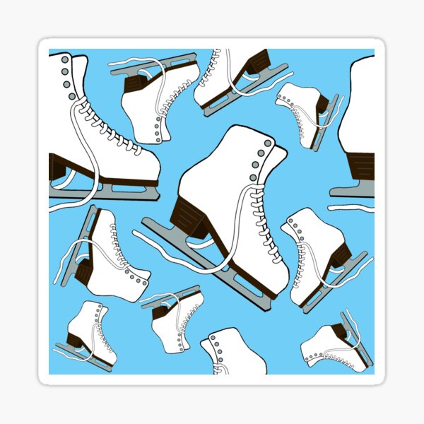 Item preview, White Figure Skates on Light Blue Background designed and sold by PD-Skating.