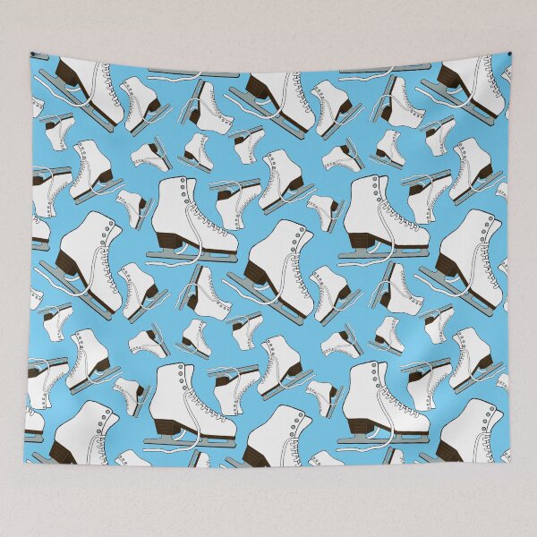 Item preview, White Figure Skates on Light Blue Background designed and sold by PD-Skating.