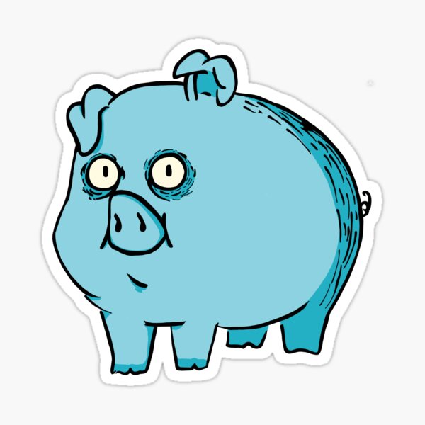 Item preview, A burtonesque blue piglet  designed and sold by Riot-Lola.