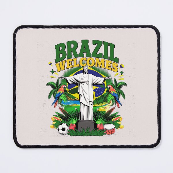 Item preview, Brazil Welcomes Flag Map carnival designed and sold by AnimalsDH305.