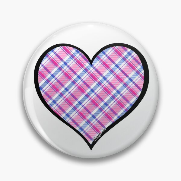 Item preview, Bi Pride Tartan Heart for Stickers, Magnets, and Buttons designed and sold by Starfire Studio.