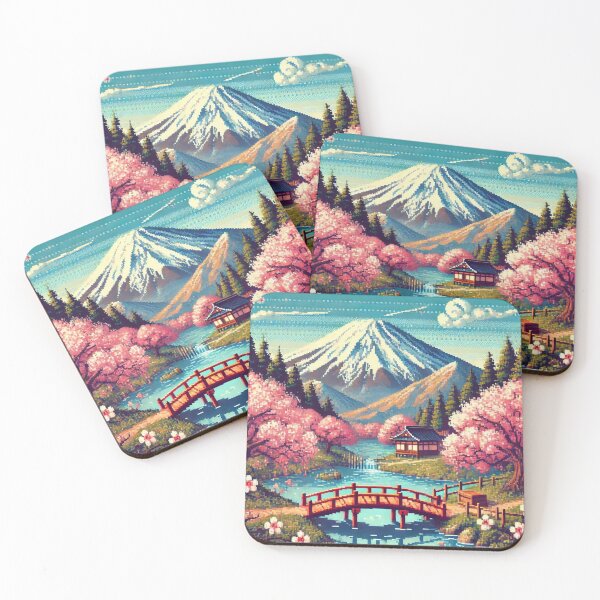 Item preview, Lake Japan pixel art designed and sold by TheMysticCats.