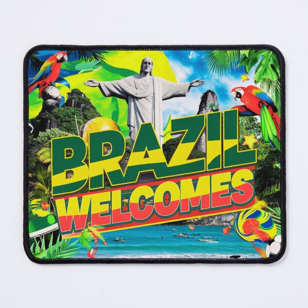 Item preview, Brazil Welcomes Flag Map carnival designed and sold by AnimalsDH305.