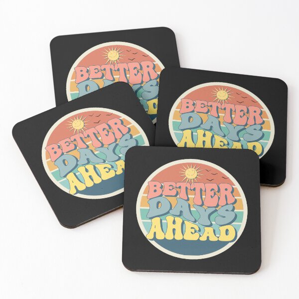 Item preview, Better Days Ahead - Retro Sunshine Positivity Design - black designed and sold by danfreeze.