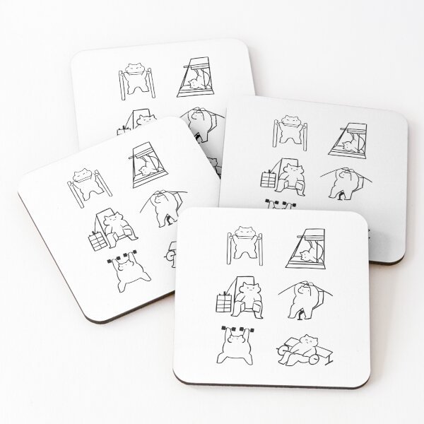 Item preview, Feline Fitness: Minimalist Black & White Illustration designed and sold by RM-Journey.