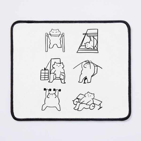 Item preview, Feline Fitness: Minimalist Black & White Illustration designed and sold by RM-Journey.