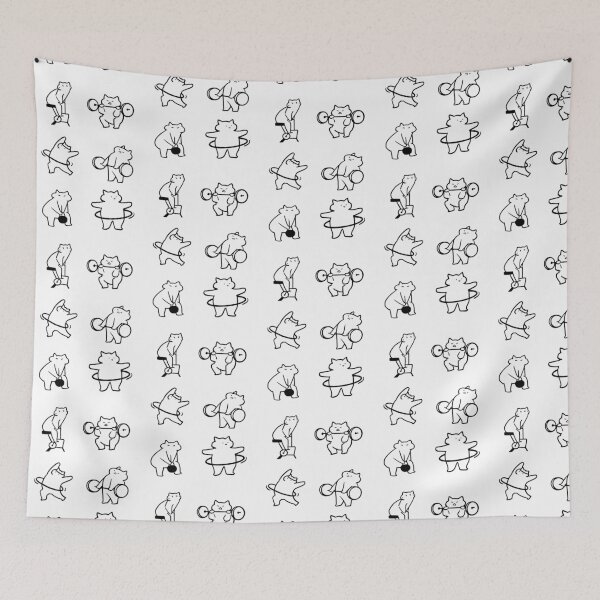 Item preview, Purrfect Workout: Cute Cat Gym Line Art designed and sold by RM-Journey.