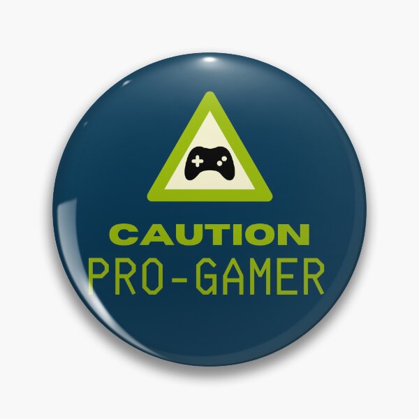 Item preview, Caution Pro Gamer - Gaming Warning Sign Design - dark teal-blue shade designed and sold by danfreeze.