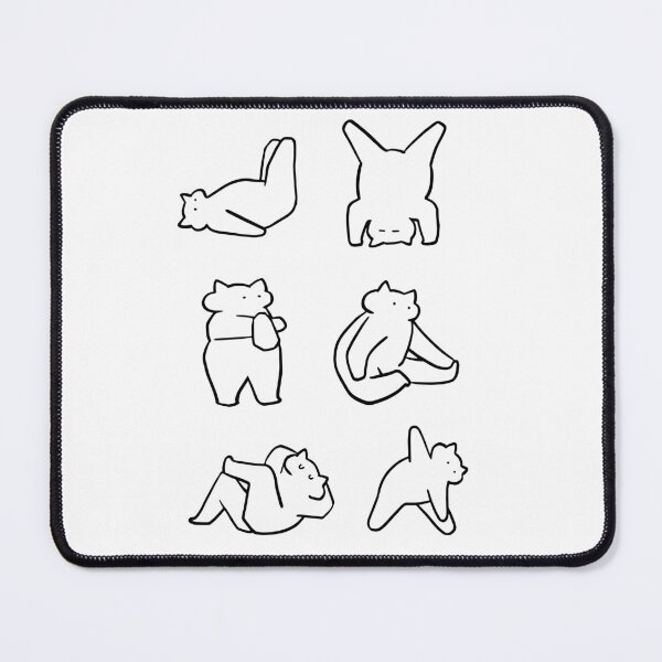 Item preview, Stretch and Sweat: Black & White Cat Gym Doodles designed and sold by RM-Journey.