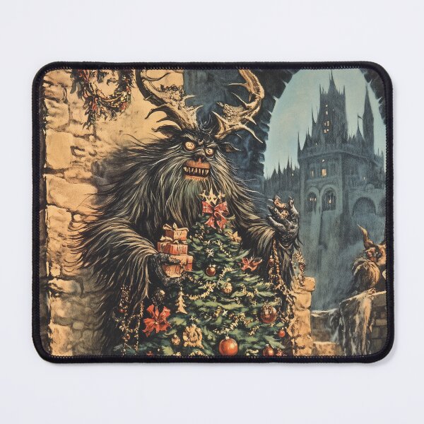 Item preview, Krampus Hiding Behind a Christmas Tree while Stealing Presents designed and sold by LonesomeKnight.