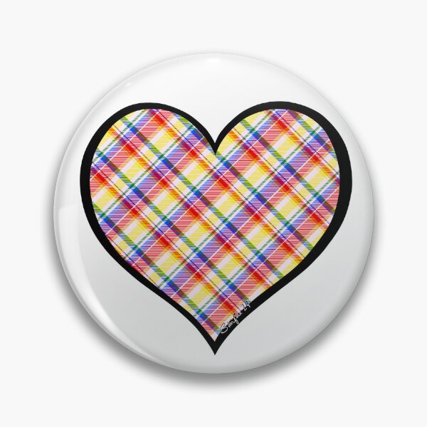 Item preview, Rainbow Pride Tartan Heart for Stickers, Magnets, and Buttons designed and sold by Starfire Studio.