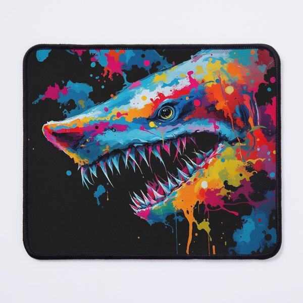 Item preview, Scarry Shark - Oil painting designed and sold by AwesomeBeyondLimits.