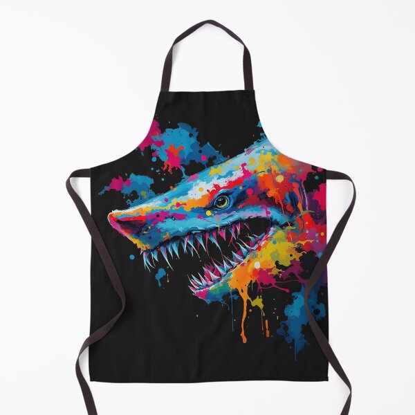 Item preview, Scarry Shark - Oil painting designed and sold by AwesomeBeyondLimits.
