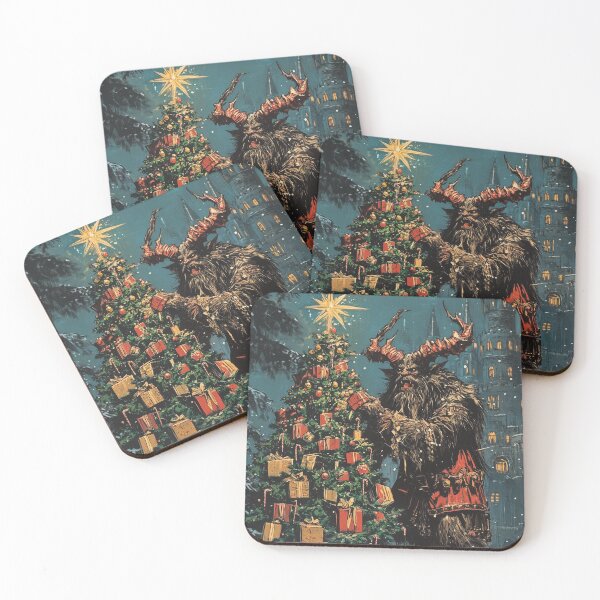 Item preview, Krampus decorating a Christmas Tree with lots of Gifts designed and sold by LonesomeKnight.