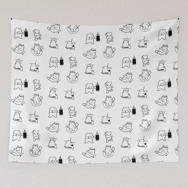 Item preview, Strong Whiskers: Simple Cat Gym Line Drawings designed and sold by RM-Journey.
