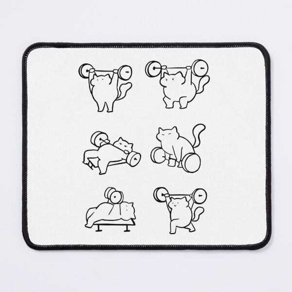 Item preview, Paws and Reps: Minimalist Workout Cat Art designed and sold by RM-Journey.