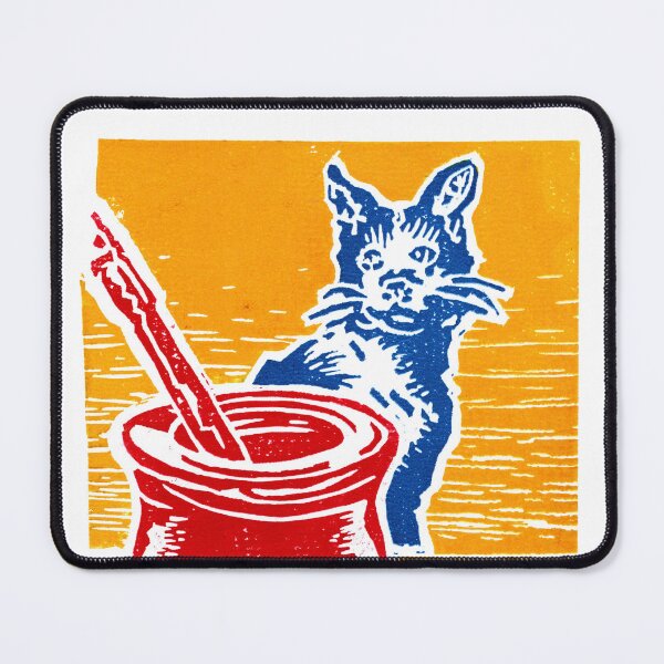 Item preview, Cat Linocut Print designed and sold by RoyGa.