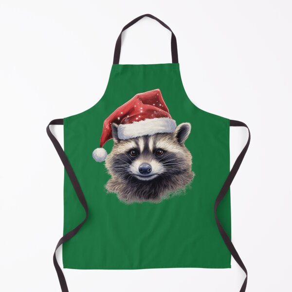 Item preview, Endearment Festive Curious Raccoon in Santa Hat designed and sold by The Art of Kkatarynka.