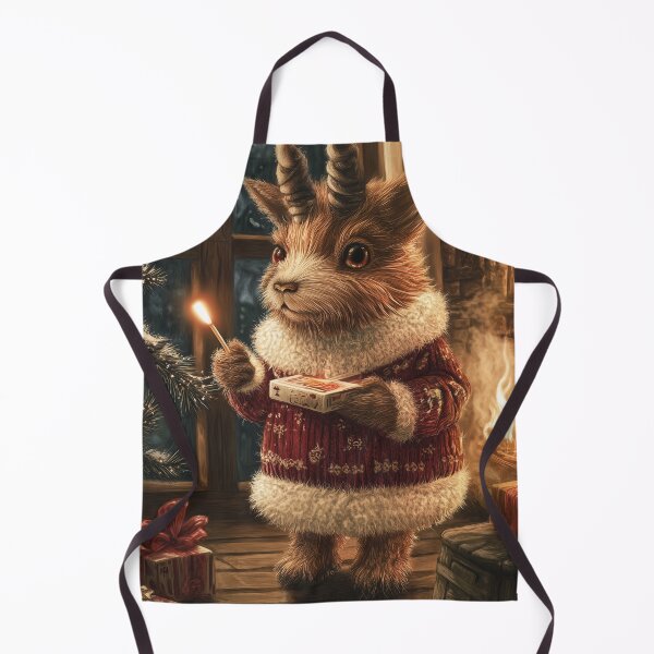 Item preview, Cute Krampus Holding a Matchstick in Cozy Christmas Attire designed and sold by LonesomeKnight.