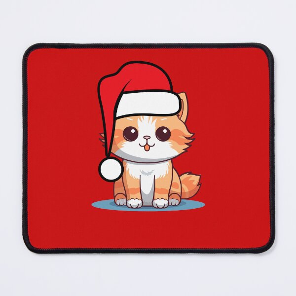 Item preview, Endearment Festive Curious Happy Cat in Santa Hat designed and sold by The Art of Kkatarynka.