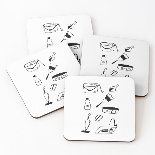 Item preview, Chic Cleaning Tools: Minimalist Line Drawings designed and sold by RM-Journey.