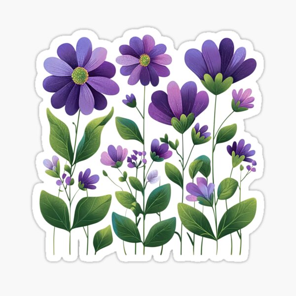 Purple Flowers Sticker