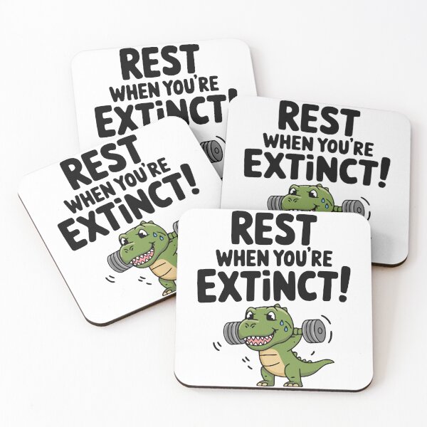 Item preview, Rest When You're Extinct! Cute Dinosaur Gym Pun designed and sold by PMCreative.
