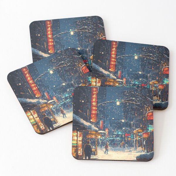Item preview, Winter Pixel City designed and sold by NicolasGlowArt.