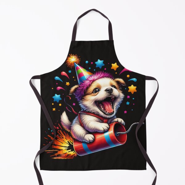 Item preview, Dog and fireworks designed and sold by AwesomeBeyondLimits.