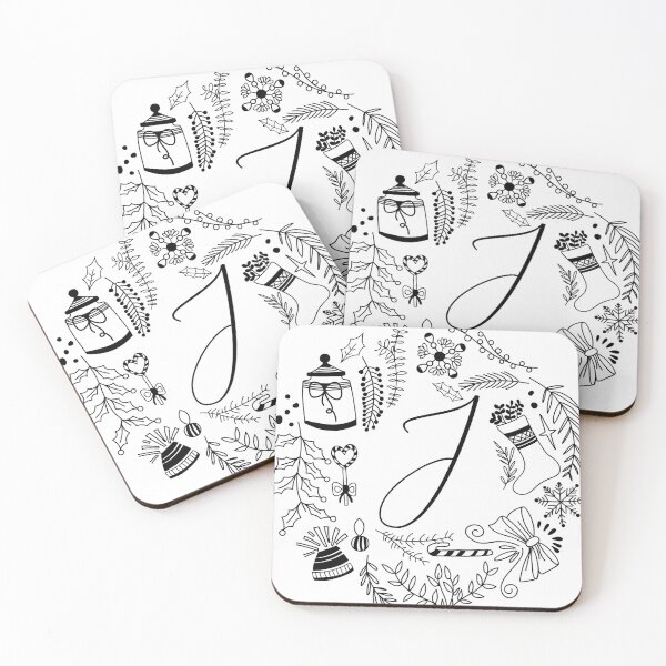 Item preview, Festive Christmas Alphabet letters Holiday art designed and sold by ilyanadesign.