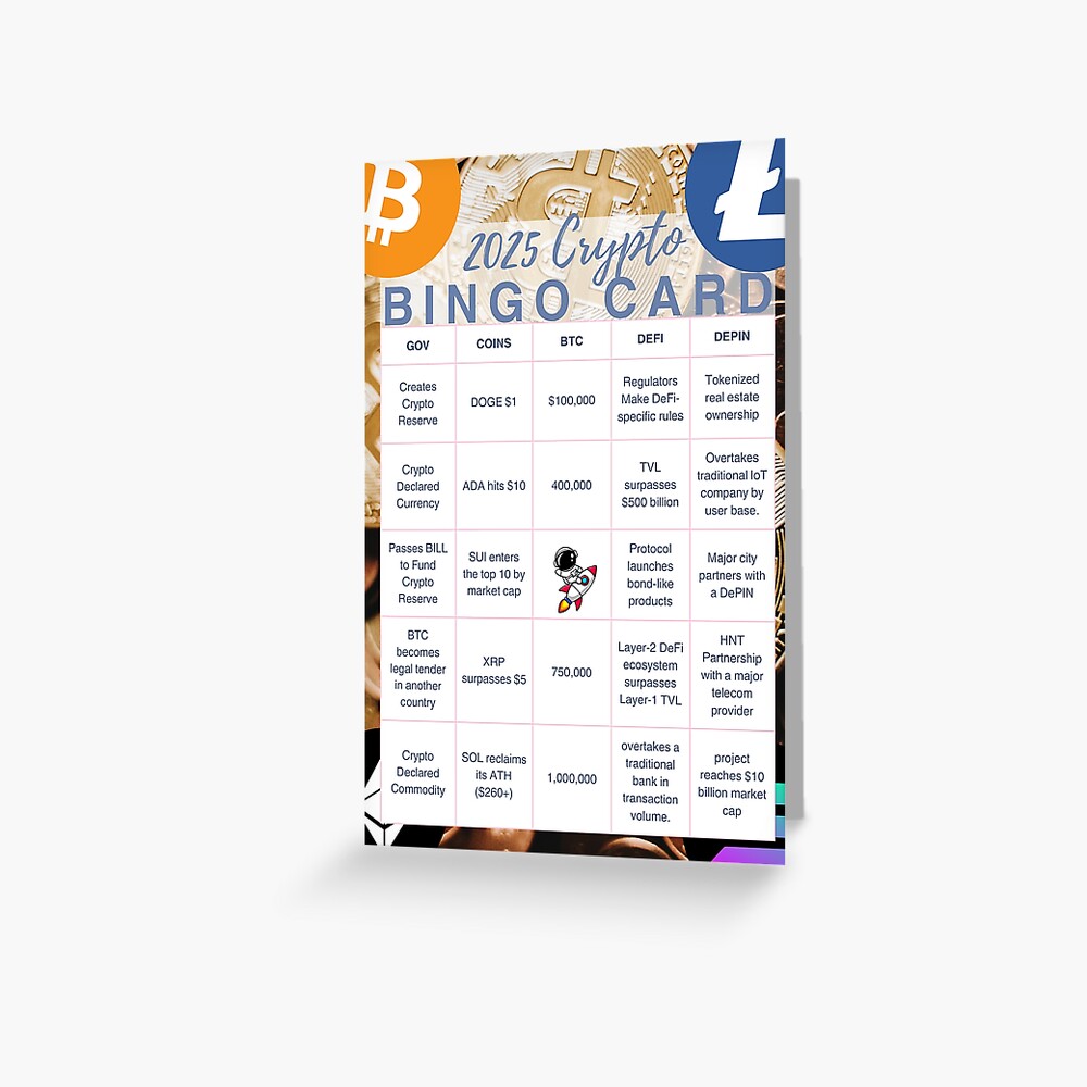 2025 Crypto Bingo Card Poster Sticker