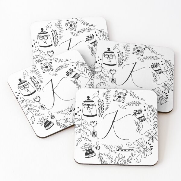 Item preview, Festive Christmas Alphabet letters Holiday art designed and sold by ilyanadesign.
