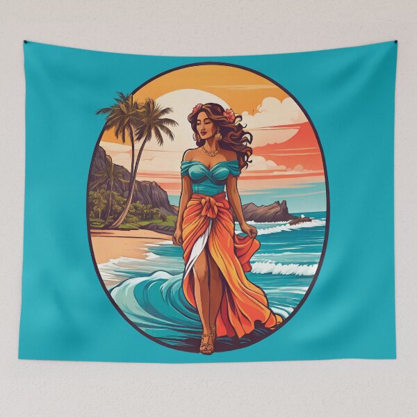 Item preview, Beautiful Woman Hula Dancing: Hawaiian Beach Scene designed and sold by Alan Javier Cordoba Espinosa.