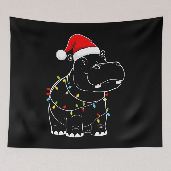 Item preview, Funny Santa Hippopotamus Christmas Lights Hippo Xmas Lover Gift For Men Women Kids designed and sold by JUSTBEELEGANT.