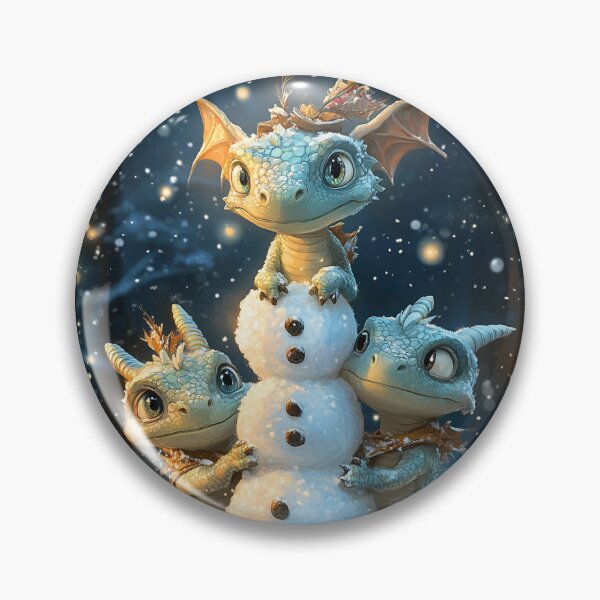 Item preview, Dragons Building a Snowman designed and sold by ACastilloArt.