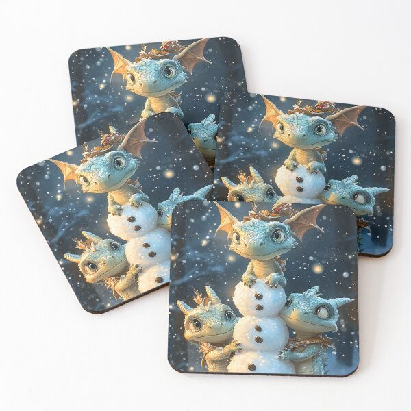 Item preview, Dragons Building a Snowman designed and sold by ACastilloArt.