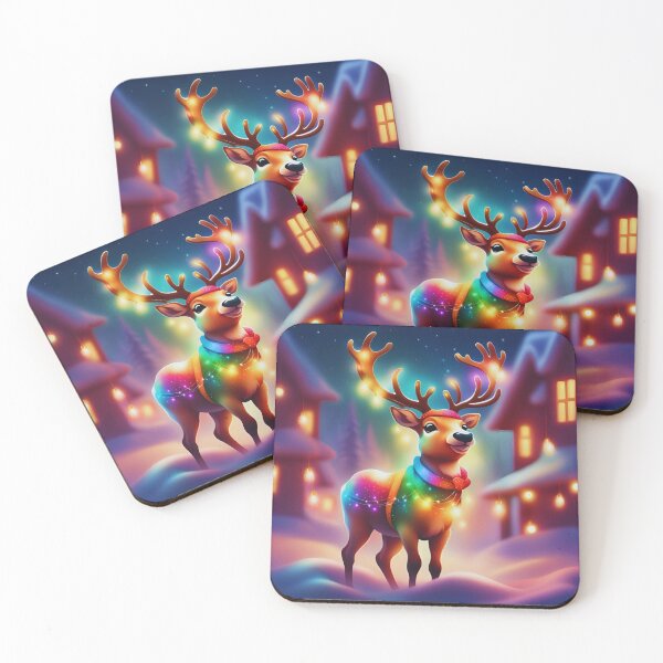 Item preview, Glowing Reindeer on the Background of Houses in Winter designed and sold by TheDarkStone.