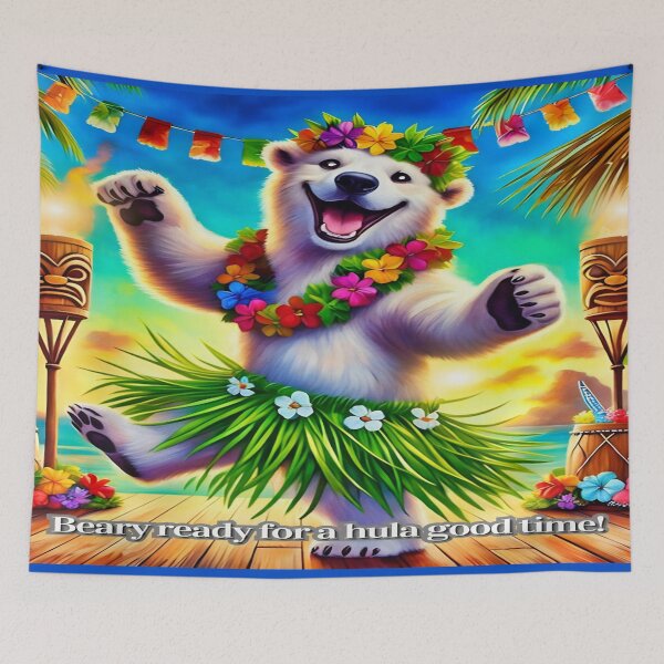 Item preview, Gleeful Polar Bear Hawaiian Party Vibes designed and sold by gleefulme.