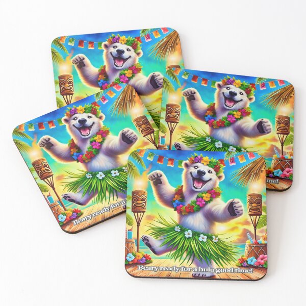 Item preview, Gleeful Polar Bear Hawaiian Party Vibes designed and sold by gleefulme.