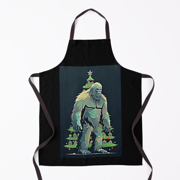 Artikelvorschau, Bigfoots Weihnachtsbaum - Retro-Kryptid-Kunst entworfen und verkauft von Earth Nature Creations.