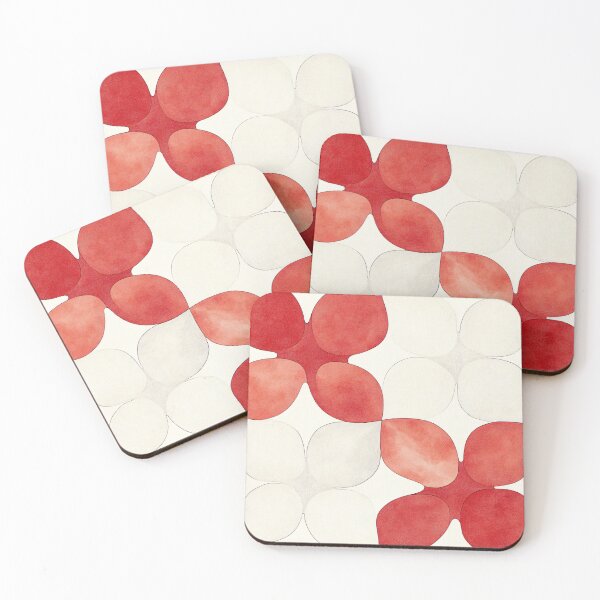 Item preview, Retro Cloverleaf - Red and White Geometry designed and sold by MindKunst.