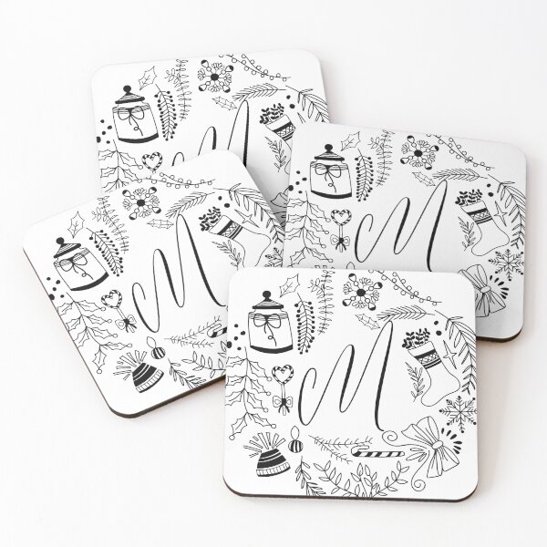 Item preview, Festive Christmas Alphabet letters Holiday art designed and sold by ilyanadesign.