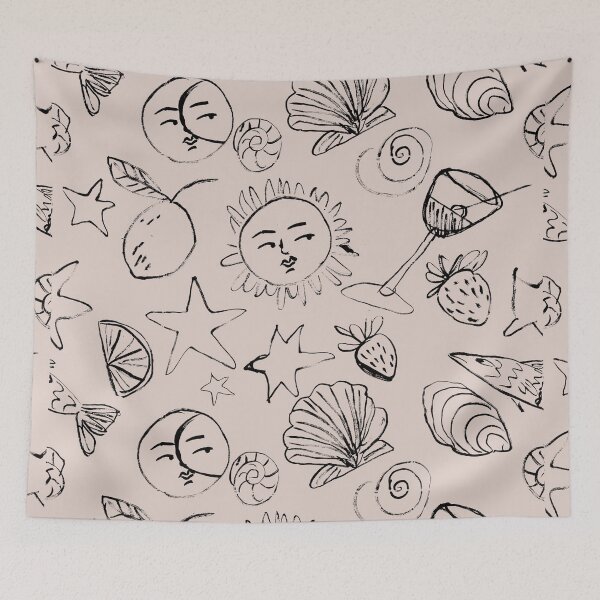 Item preview, Bloomsbury Set and Charleston Farmhouse-Inspired Celestial Coastal Line Art - Illustration Jemma Jamie Skidmore  designed and sold by Jemma Jamie Skidmore.