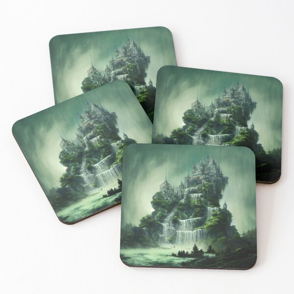 Item preview, Majestic Waterfall Castle in Enchanted Forest designed and sold by Amr Siam.